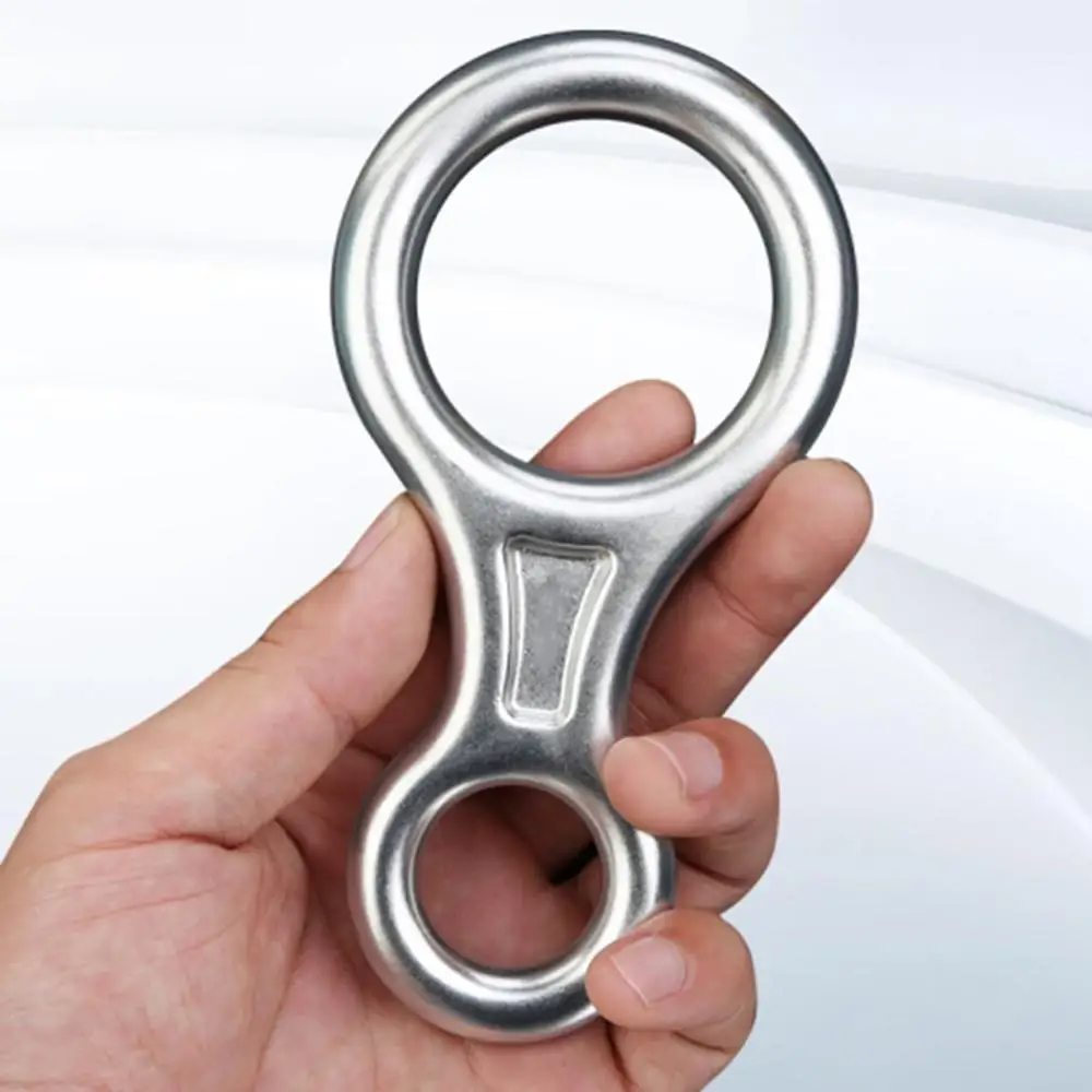

Rock Climbing Descender 35KN Figure 8 Word Rope Descender Rappel Ring Downhill Eight Ring Rappelling Gear Belay Device Equipment