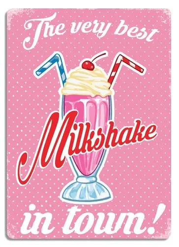 716704 Пользовательские лучшие Milkshake в городе розовые винтажные металлические знаки Ретро настенная доска потертый шик Олово поет тарелка домашний декор настенное искусство - Цвет: 716704