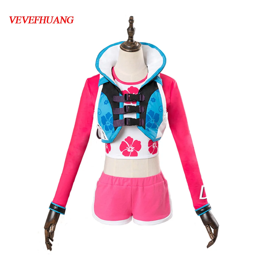 VEVEFHUANG Kосплей игра OW D/Va Hana Песня Косплей Костюм волна во ржавчине синяя кожа наряд