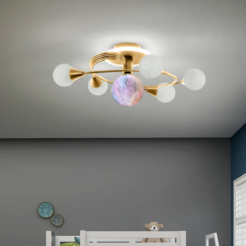 

Скандинавская потолочная лампа в виде Красной Луны с 3D рисунком Луны