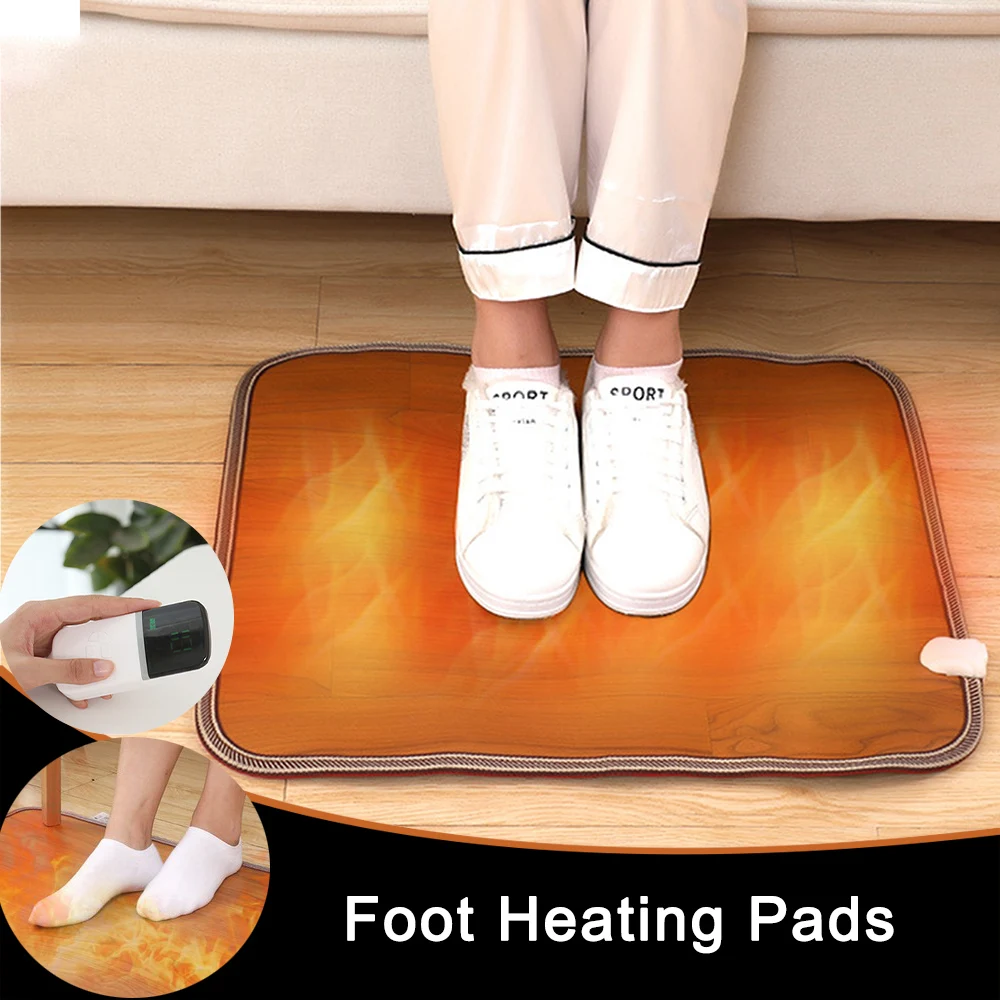 

Leather Heating Foot Mat Warmer Electric Heating Pads Feet Leg Warmer Carpet Thermostat Home Office Under Desk Heated Carpet