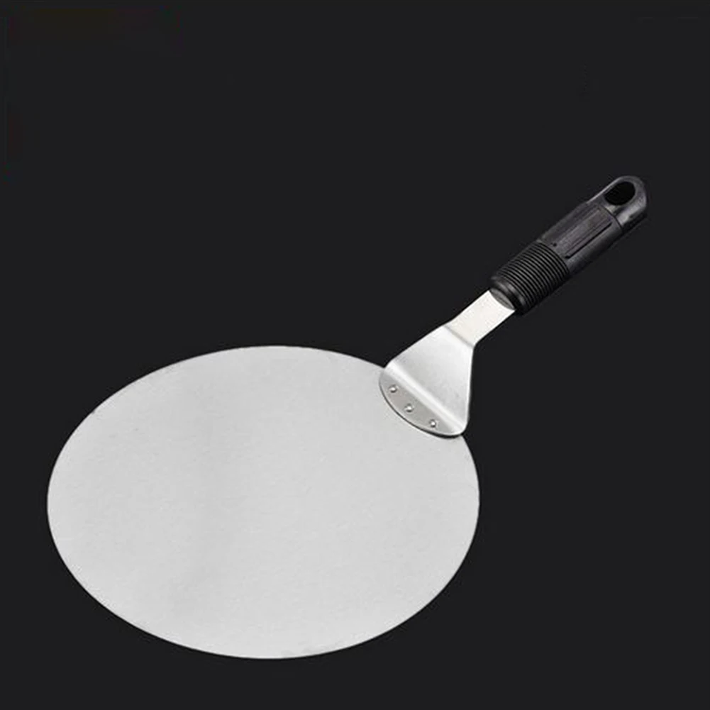 10inch Pizza Shovel Baking Plate Round Stainless Steel Spatula Lifter Pies Peel Cake Holder Paddle Style