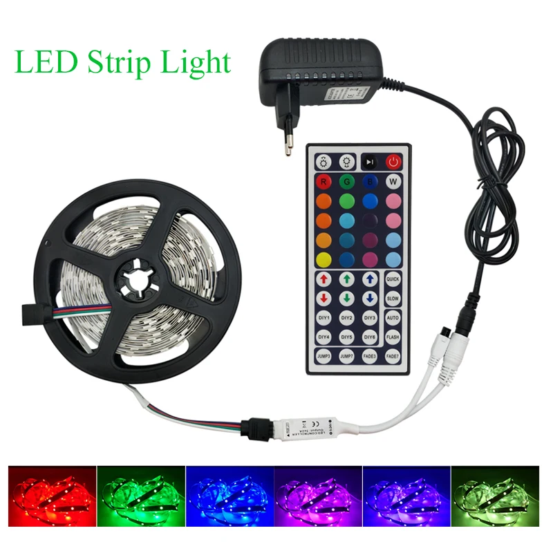 

Hotsale 5M 300 LED Strip DC 12 V RGB Flexible Tape Led Ribbon Led Strip Light With IR Remote For Home kitchen Christmas Party