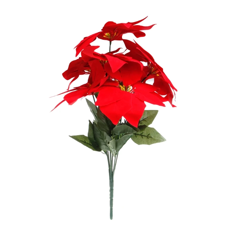 Искусственный шелк Poinsettias цветы центральный Букет Рождественский Декор для дома