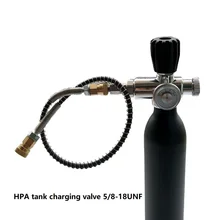 Paintball PCP Airgun Air Rifle HPA Tank Charging Valve Filling Station Refill Adapter with 400bar/6000psi Gauge 5/8-18UNF