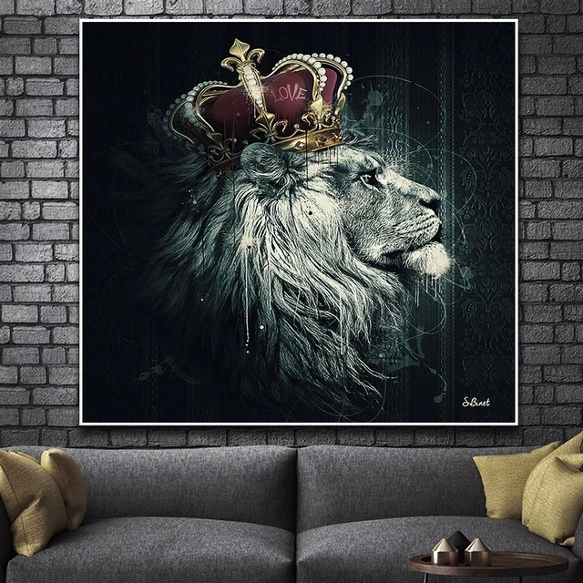 Tableau toile imprimée Lion Love - Décoration murale