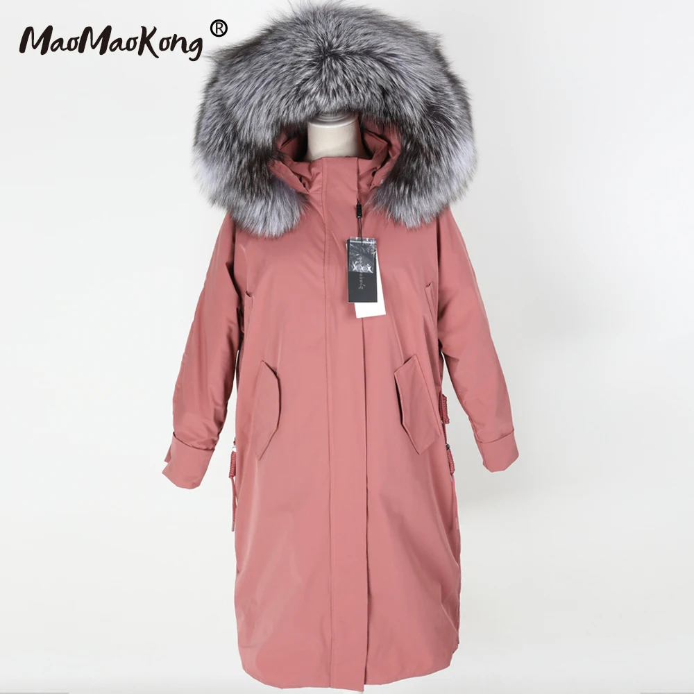 Maomaokong/2019 зимняя женская одежда белая куртка пуховик для отдыха и тепла парка с