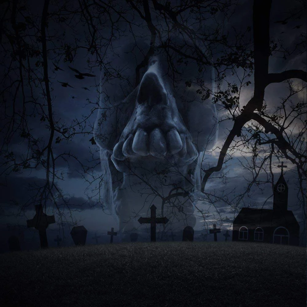 

Halloween Photography Background Skull Scary cemetery Photography Backdrop Photocall Photography Background For Photo Studio