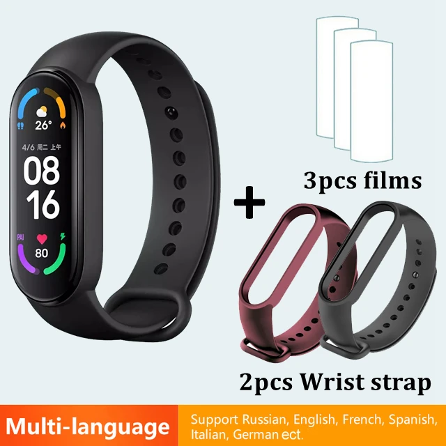 Original Xiaomi Mi Band 6 Smart Bracelet Watch Mi Smart Band 6 Sports Fitness Tracker AMOLED Screen Blood Oxygen Monitor Mi6 