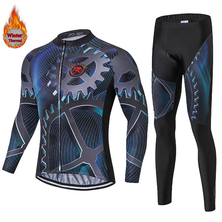 Ropa ciclismo теплый зима Термальность флис велосипедная одежда Для Мужчин's Велоспорт Джерси костюм для прогулок верховой езды на велосипеде, MTB Костюмы комбинезон, комплект