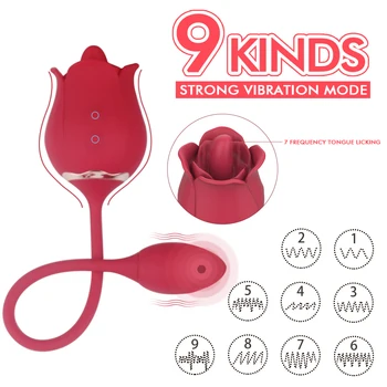 Rose Vibrator Vagina Sucking Vibrators Intimate Good Nipple Sucker Oral Licking Clitoris Stimulation Powerful Sex Toys for Wom 2