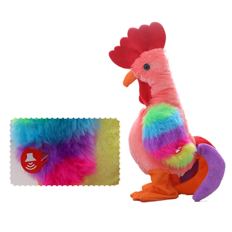 Robot Chicken Pet Toy Electronic Screaming Rooster Electric Dance Sing Plush Toy R66D plush toys electric interactive toy