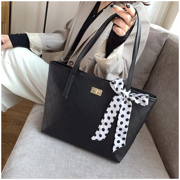 

2020 Spring And Summer New Style Cheap Hand PU Handbag Spiraea Rhombus Casual Large-Volume Shoulder Bag