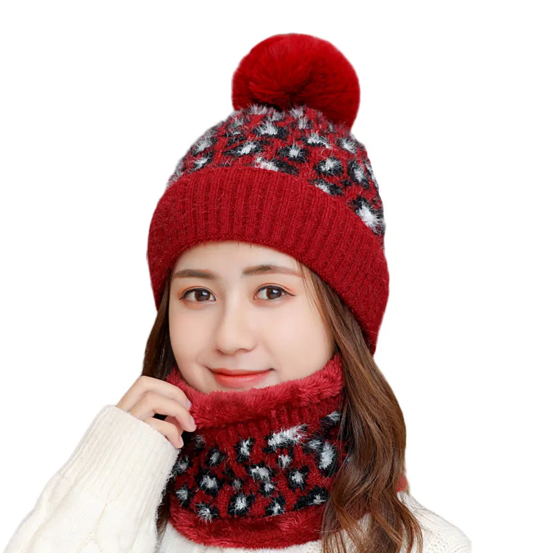 Skullies Beanies женский шарф леопардовые зимние трикотажные изделия шапки для женщин Женская бини Балаклава маска твердая женская шляпа Gorro