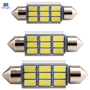 

YM E-Bright 100pcs C5W Canbus Festoon Dome Reading Light 5730 9 SMD Error Free Car Auto Bulb License Plate Lights 36mm 39mm 41mm