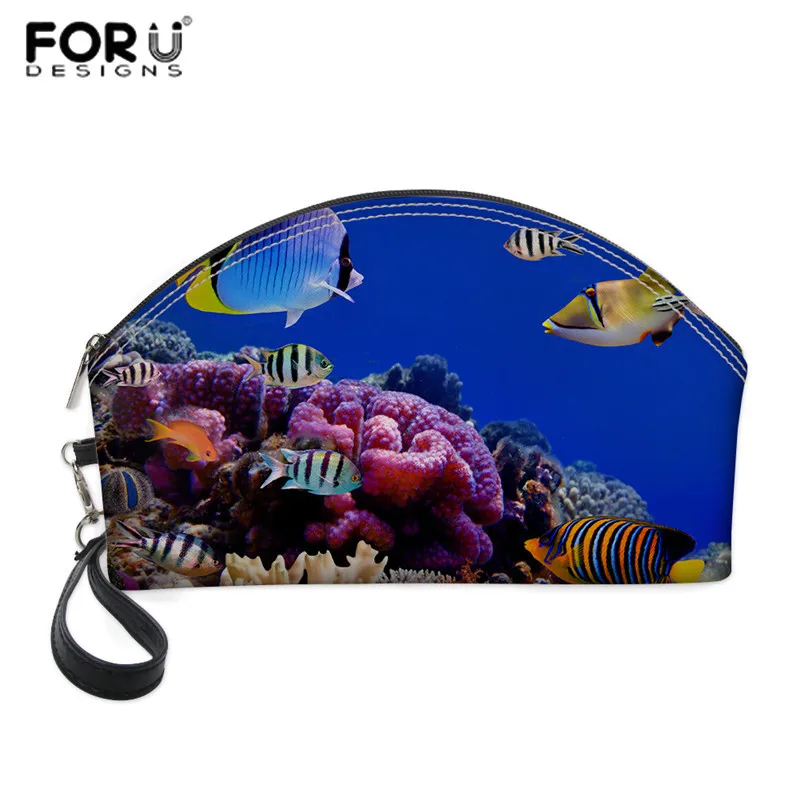 FORUDESIGNS чехол для макияжа с глубокими морскими рыбами, Несессер для путешествий, портативная косметичка с 3D-принтом, косметички, Прямая поставка - Цвет: C812Z9