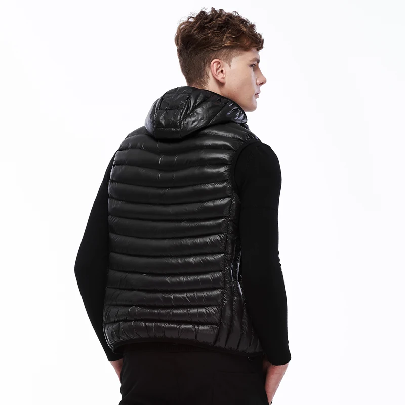 Черный Men Hooded Gilet Waistcoat Winter Cotton Padded Sleeveless Puffer Jacket Coats Outwear Men's Thicken Vest 3XL - Цвет: Черный