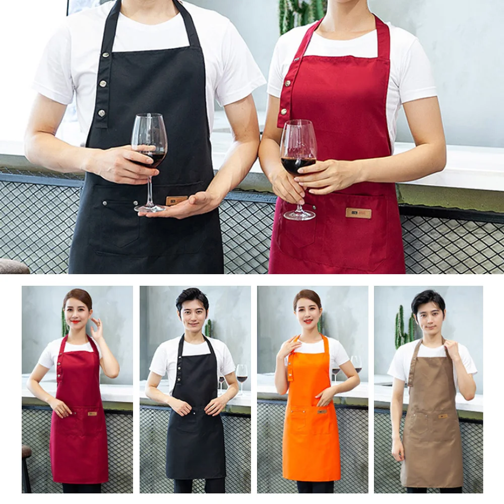 

Cooking Baking Kitchen Accessory With Pocket For Woman Men Chef Waiter Cafe Shop BBQ Hairdresser Canvas Kitchen Apron