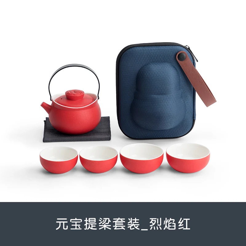 Красный Органайзер для кунг-фу, китайский чайный сервиз gaiwan porcelana teekanne, дорожный керамический набор bella y bestia juego de te jogo de cha te chino - Цвет: Красный
