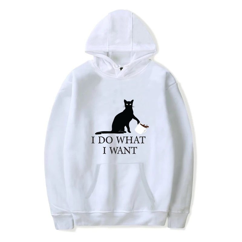 Толстовки с капюшоном для девочек «I Do What I Want»; Moletom Harajuku; зимняя толстовка с капюшоном и принтом кота; толстовки для мальчиков-подростков; спортивная одежда в стиле хип-хоп; От 2 до 14 лет