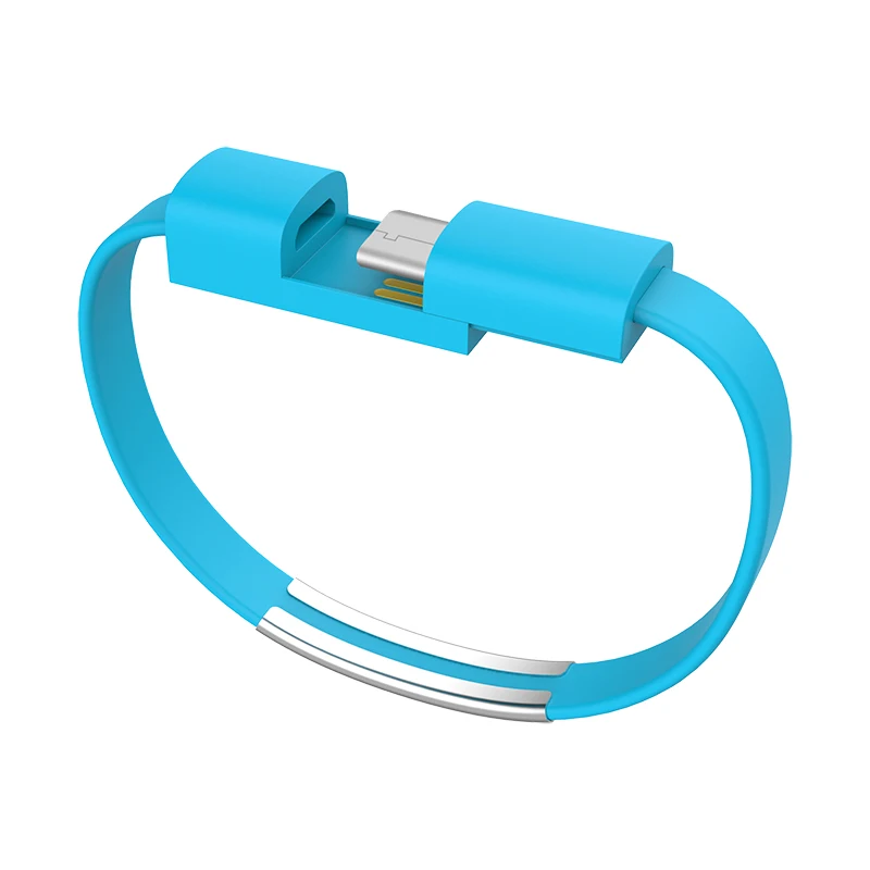 LEAF браслет Micro USB кабель type C USB кабель для зарядки данных для iPhone XS Max XR X 7 8 6 Android USB кабели для мобильных телефонов - Цвет: blue