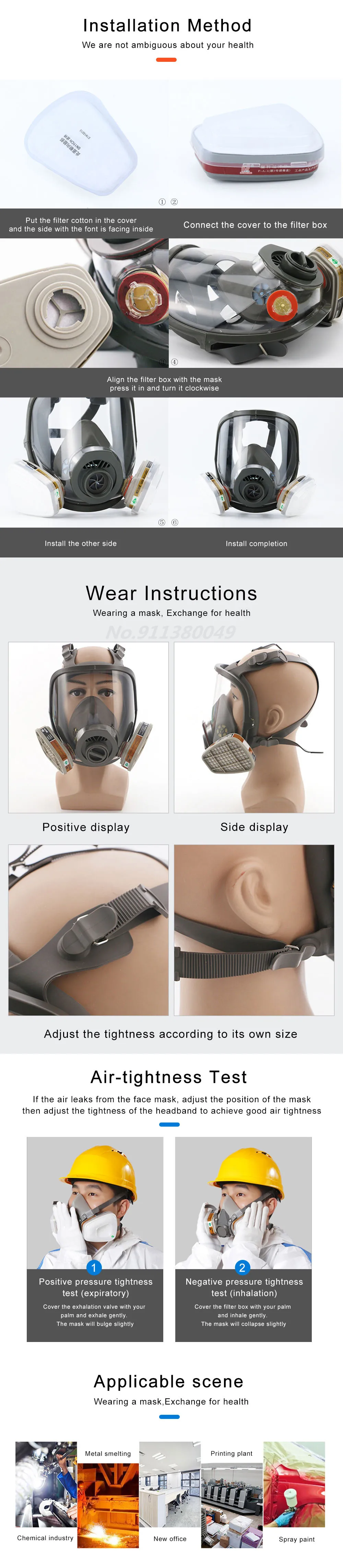 3/15/17 in 1 Gas Mask 3-Interface 6800 Respirator Dustproof Full Face Filter 6001/6002/6004 5N11 Welding Spray Paint Pesticide - Famidy.com