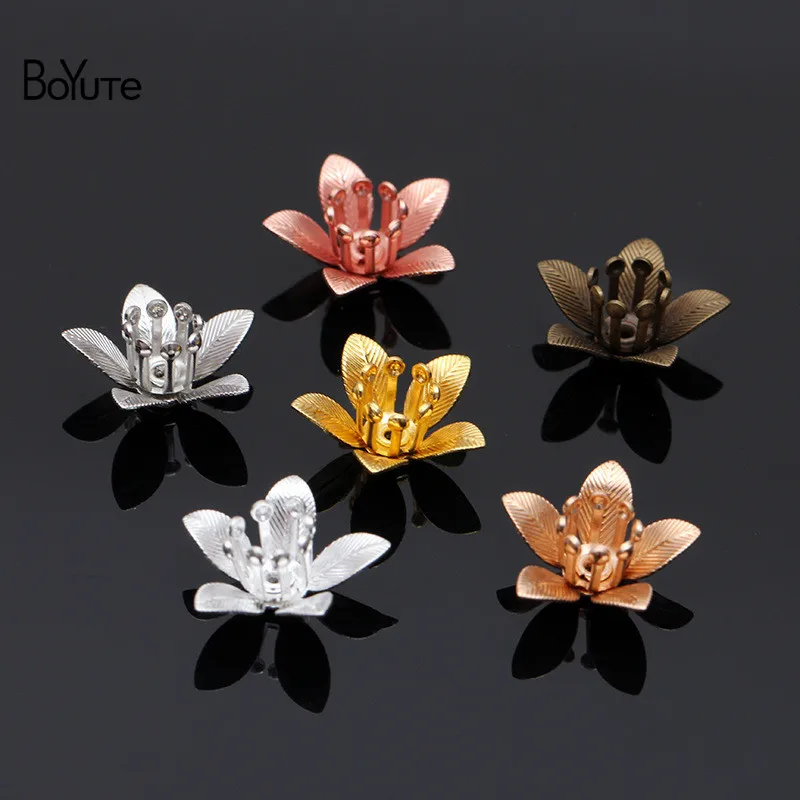 BoYuTe (100 шт./лот) 8*6 мм металлический латунный двухслойный цветок материалы ручной