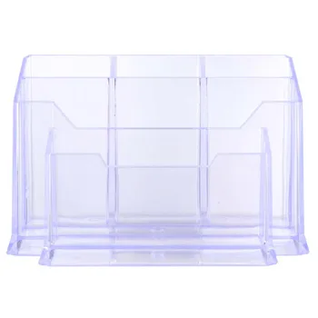

1 Pc Transparent Plastic Pencil Pen Container Business Card Case Pencil Holder Desktop Storage Container For School Office (Tran