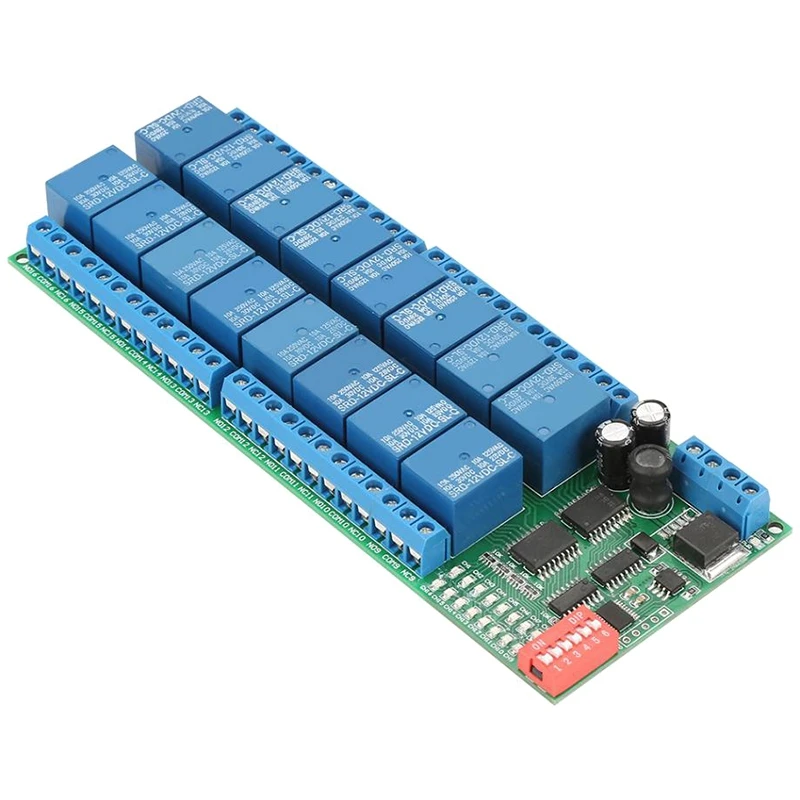 Реле DC12V 16 каналов RS485 релейный модуль RTU релейная плата PLC контроллер последовательный порт переключатель 485 реле