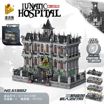 

MOC Movie Series Super Heroes Batman Arkham Asylum Model Building Blocks Breakout Lunatic Hospital Bricks Infinity War Kids Toys