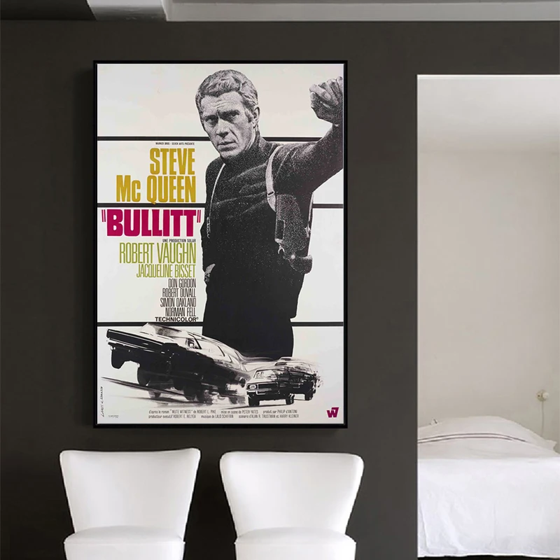 Арт постер RELIABLI из фильма полиция булитт Картина на холсте настенные картины для
