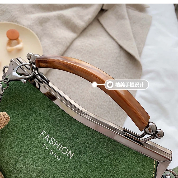 Retro Matte Autumn and Winter Women's Bag New Wave Fashion Wild Messenger Bag Wide Shoulder Strap Bag gg