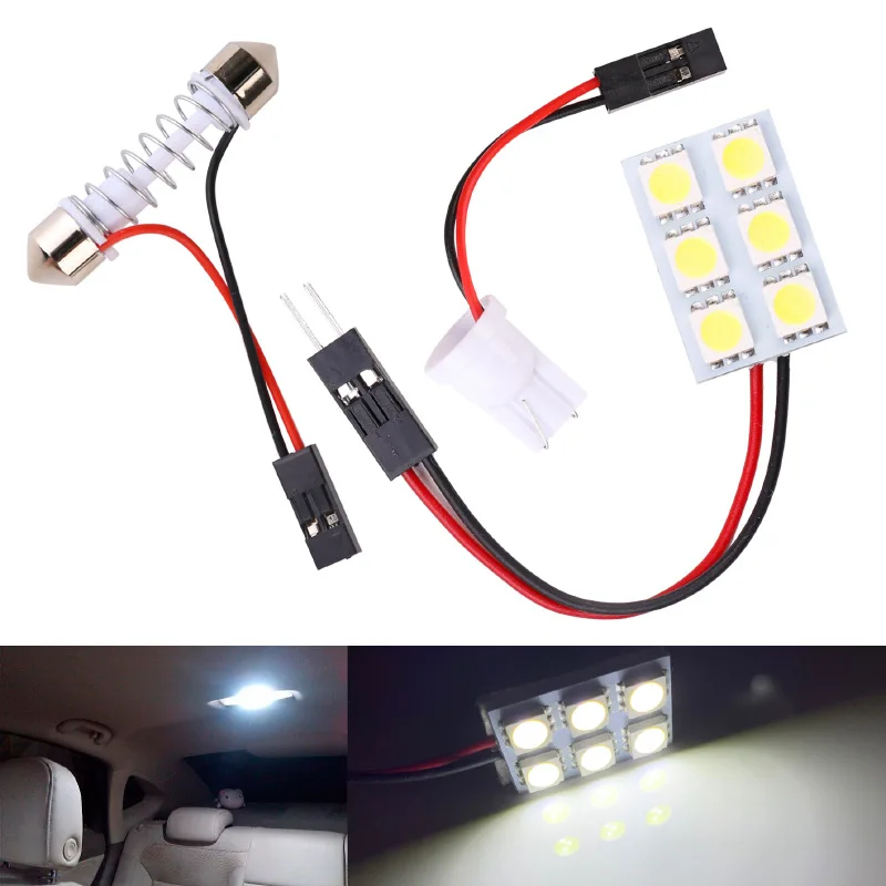 Автомобильный 6led панель чтение светильник 5050 12В высокий светильник потолочный светильник крыши светильник отсек светильник Интерьер светильник для автоматическое изменение светильник