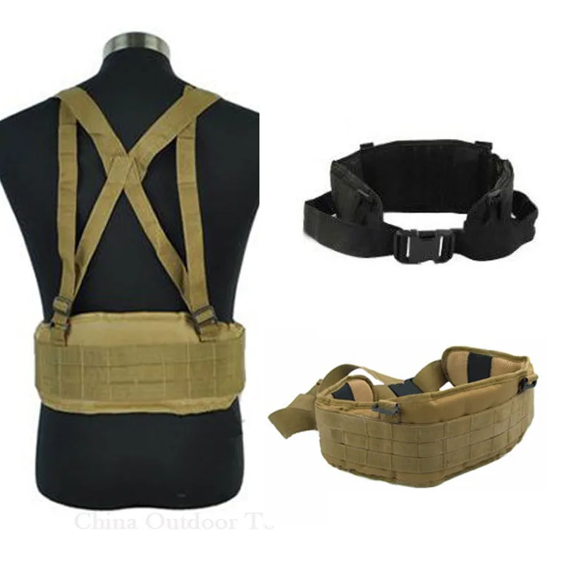 Для взрослых Molle тактический пояс с подтяжками h-образной формы для страйкбола