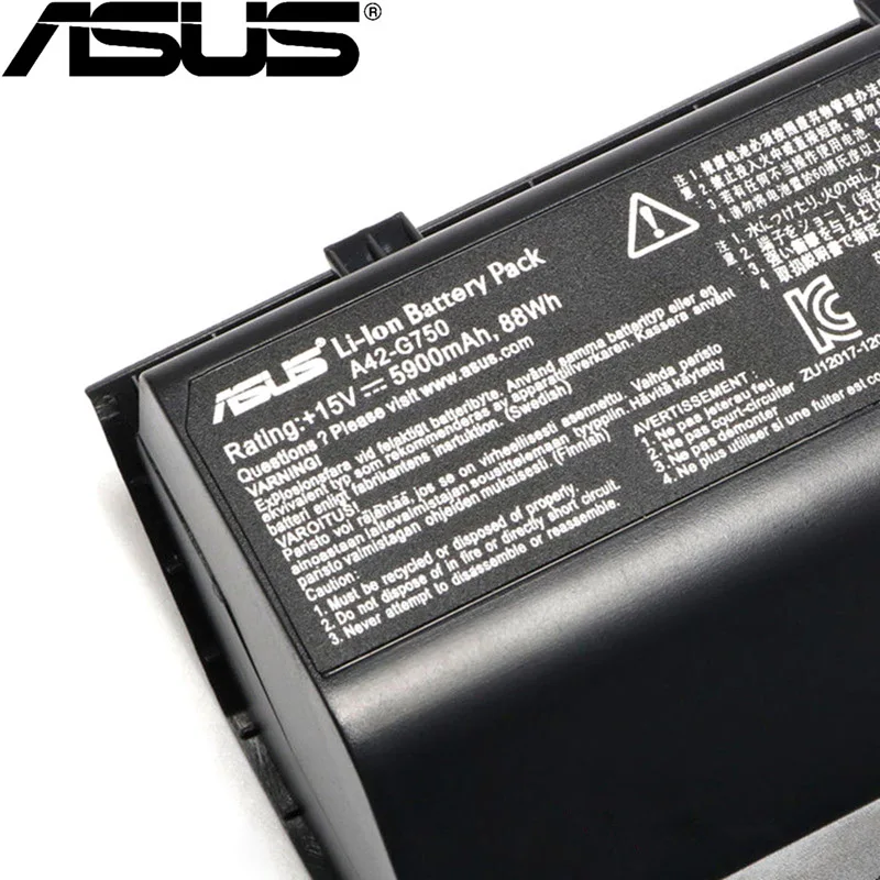 ASUS оригинальные 5900 мА/ч, A42-G750 Аккумулятор для ноутбука ASUS ROG G750 G750J G750JH G750JM G750JS G750JW G750JX G750JZ серии 15V 88Wh