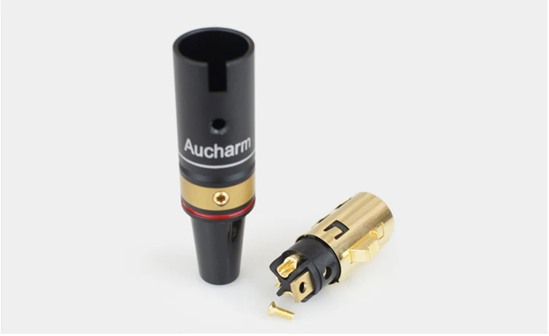 Алюминиевый корпус позолоченный Аудио Адаптер XLR 3Pin мужской/женский аудио адаптер соединитель конвертер HIFI баланс кабель G1045