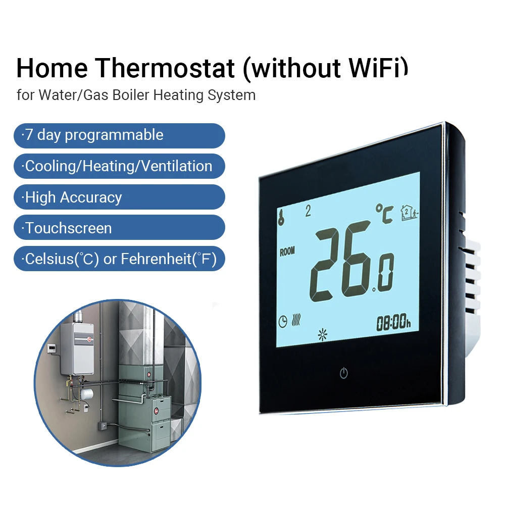 Home Programmable Thermostat With Wifi For Water/gas Boiler Smart  Touchscreen Heat Only Thermostat With App And Voice Control - Smart  Temperature Control System - AliExpress