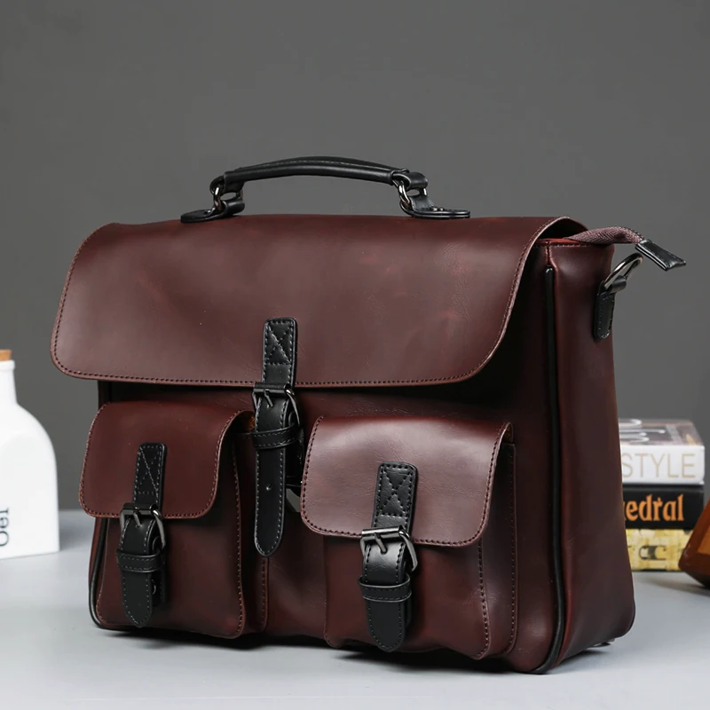 Мужская сумка-мессенджер с поперечным сечением, деловой портфель для компьютера, мужские кожаные сумки Bolsa Masculina, Bolso Hombre, Офисная мужская сумка, Cuir