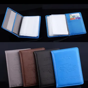

PU Leather Business Card Holder ID Card Holder Russian Driver's Driver License Cover for Car Driving Documents