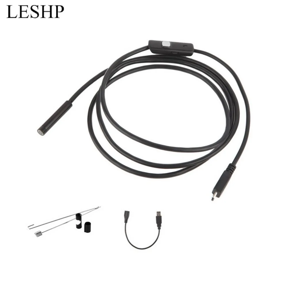 LESHP 6LED 7 мм объектив 1,5 м эндоскоп камера кабель Водонепроницаемый мини USB инспекционный бороскоп камера для Android эндоскоп телефоны ПК