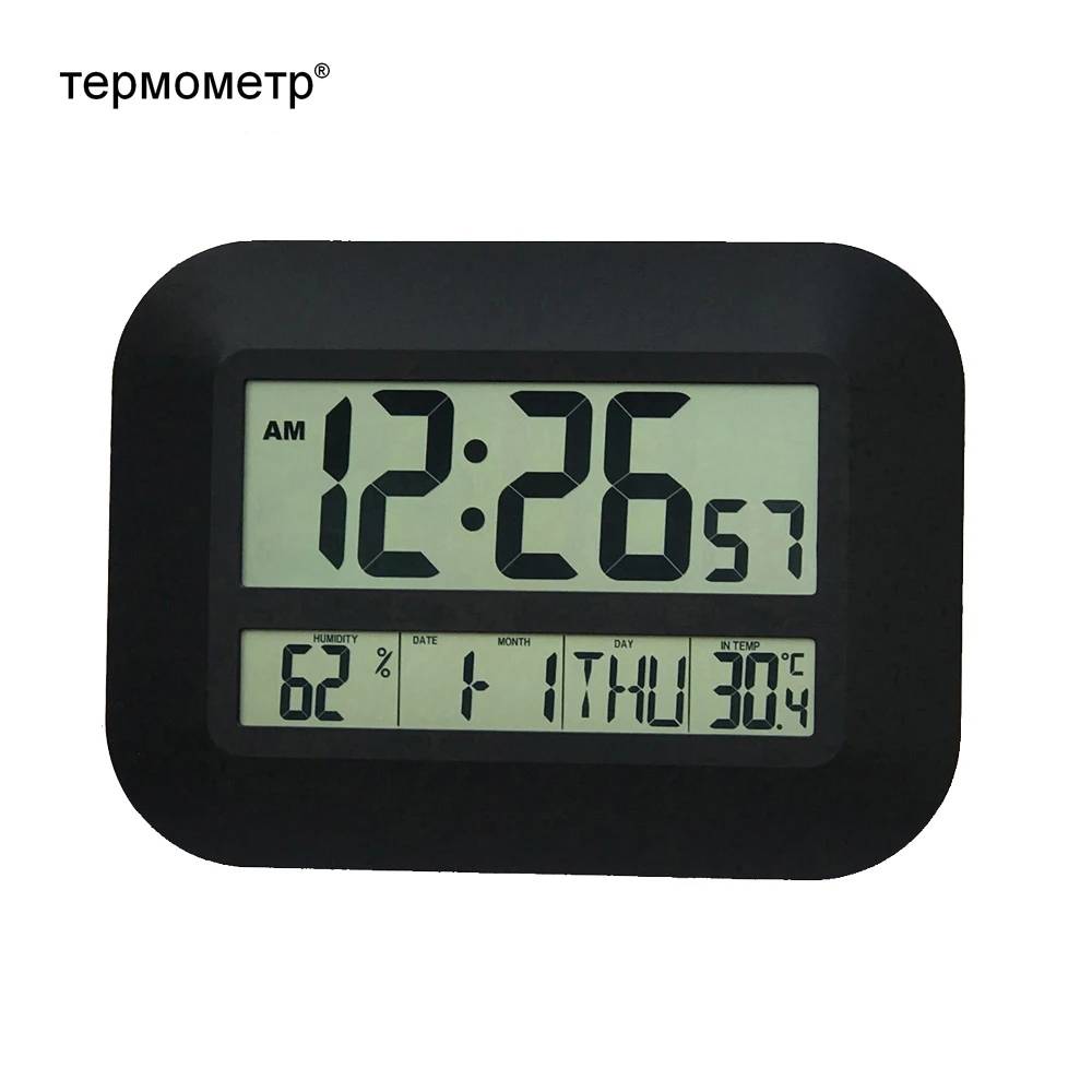 

Decorative Digital Wall Alarm Clock Table Desktop Calendar Temperature Thermometer Humidity Hygrometer Radio Controlled Clock