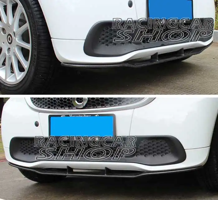Real Carbon Fiber Front Bumper spoiler Protector Trim For MERCEDES BENZ Smart FORTWO A451 C451 03/2012UP