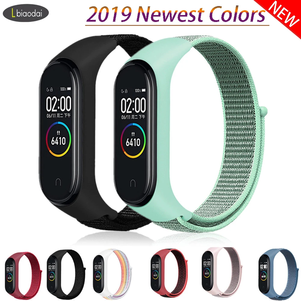 Pulseira mi band 4 ремешок для mi band 4 3 спортивный нейлоновый ремешок для часов дышащий браслет ремешок для часов умные часы аксессуары 4