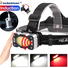 Ultra Bright XPG+COB LED Headlamp Zoom Headlight 5 LED T6 Head Torch Flashlight Motion Sensor Head Lamp 18650 Head Lamp