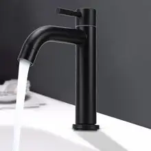 G1/2 дюйма Мужская резьба из нержавеющей стали черный кран для ванной одинарный кран холодной воды клапан для домашнего использования бассейна