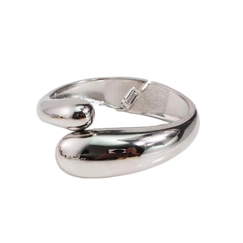 MANILAI Mixed Color Alloy Big Cuff Bracelets For Women Jewelry New Fashion Metal Statement Bangles Bracelets Accessories - Окраска металла: Silver Bangles