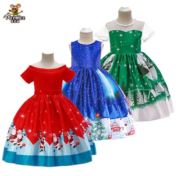 

2020 New Year Party Christmas Dress For Girl Festival Santa Costume Kids Party Dresses For Childrenl Clothes