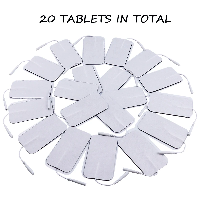 Koop 20Pcs 2 Mm Plug Herbruikbare Tientallen Elektroden Voor Tientallen Acupunctuur Digital Therapie Fysiotherapie Apparaat Spier Stimulator Stimulator