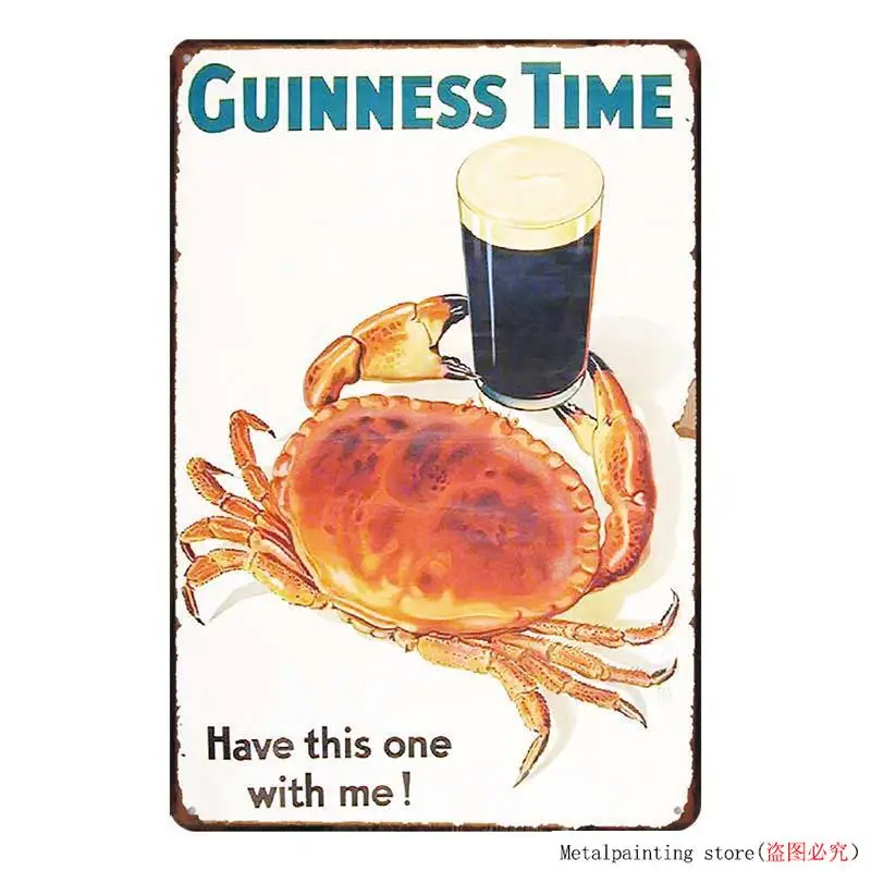 Винтажная тарелка Guinness металлическая жестяная вывеска настенная панель для дома художественная кухонная кофейная декоративная металлическая роспись жестяная вывеска настенная декоративная доска
