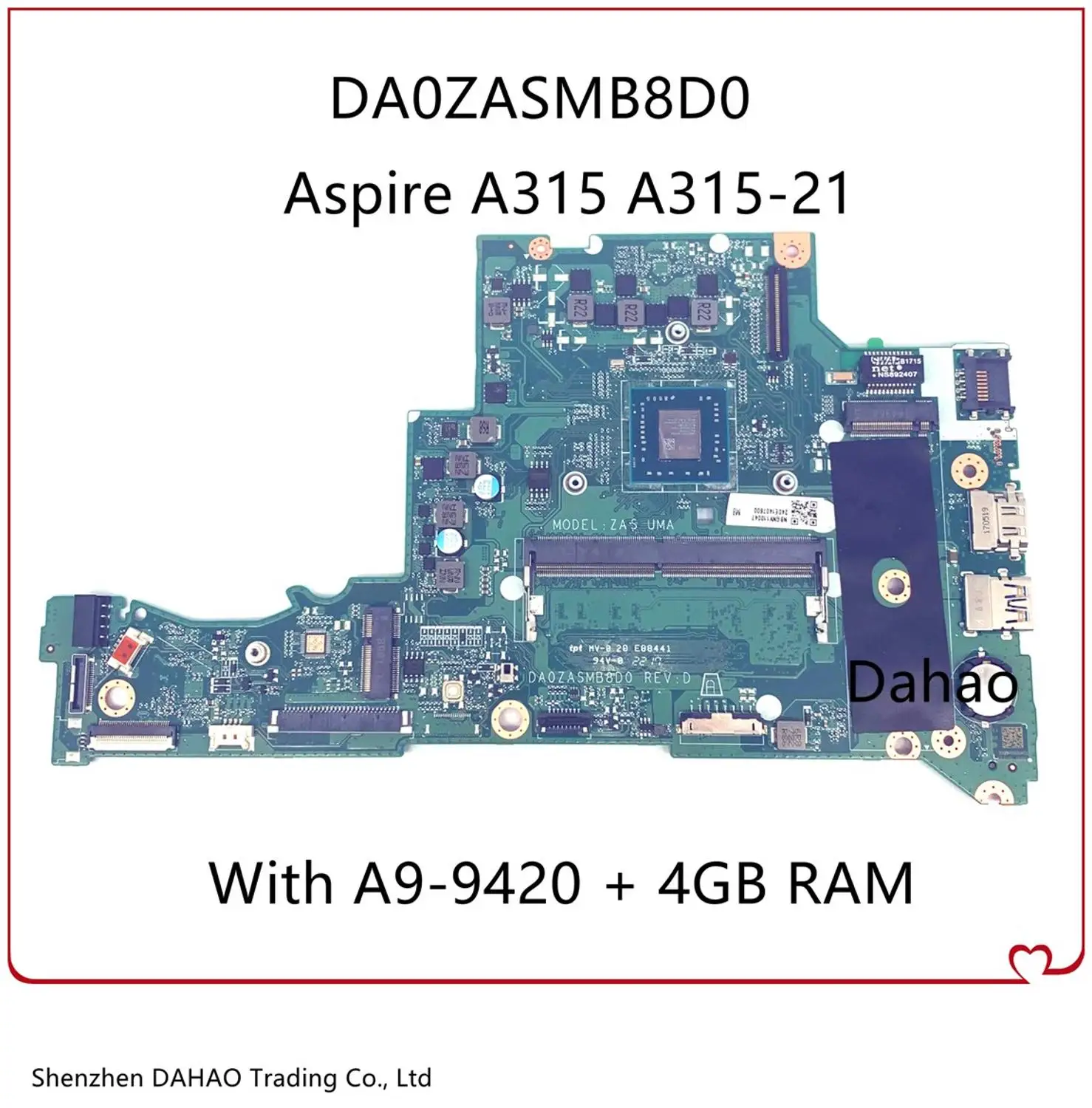 NBGNV11004 NBGNV1100C NBGNV11006 DA0ZASMB8D0 для Acer Aspire A315 A315-21 материнская плата портативного